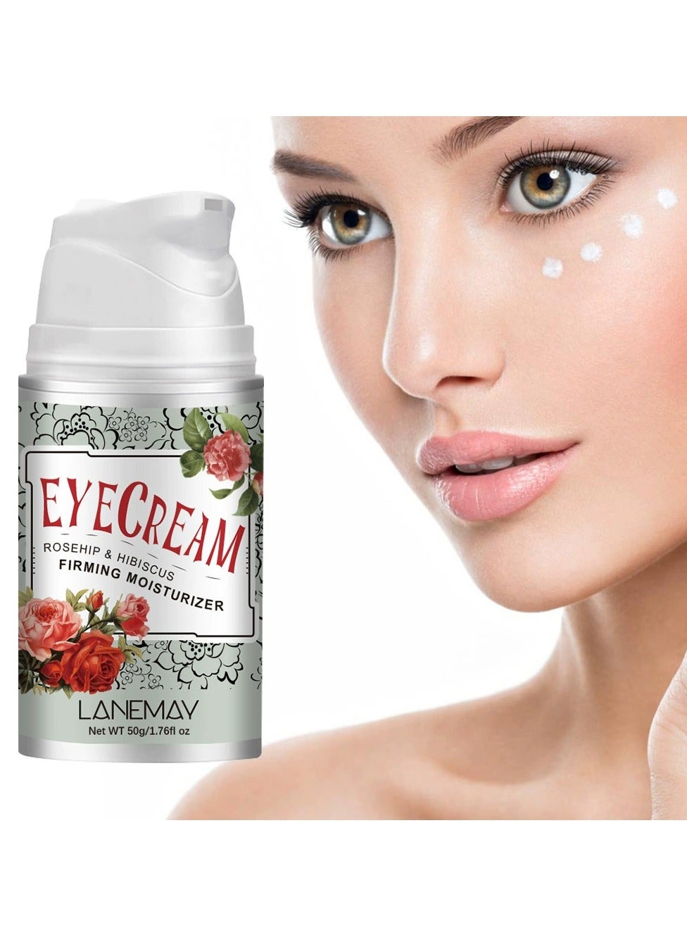 Rose Eye Cream – Hydrating Moisturizing Anti-Wrinkle Brightening Firming Eye Care for Dark Circles and Fine Lines
