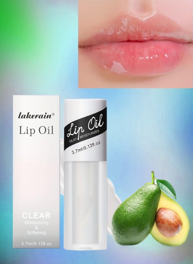 Lip Oil Hydrating and Plumping Lip Tint Silky Texture Pointed Brush Head Lip Oil Moisturizing Nourishing Reduce Dryness Roughness Night Repair Nourishment Lip Glow Lip Plumper Clear 05