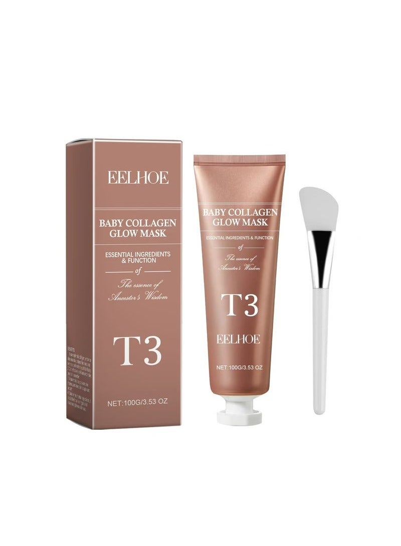 Collagen Mask, Baby Collagen Glow Mask, Collagen Peel Off Mask, Hydrating Mask for Anti-Wrinkle, Anti-Aging, Pore Tightening, Firming Lifting Glowy Skin