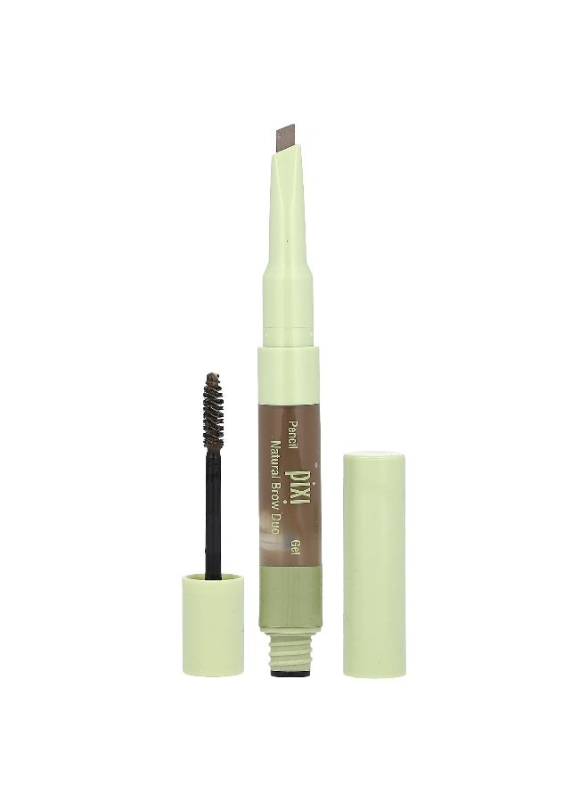 Pixi Beauty, 2-In-1 Natural Brow Duo, Brow Pencil & Gel, 0305  Natural Brown, 1 Count