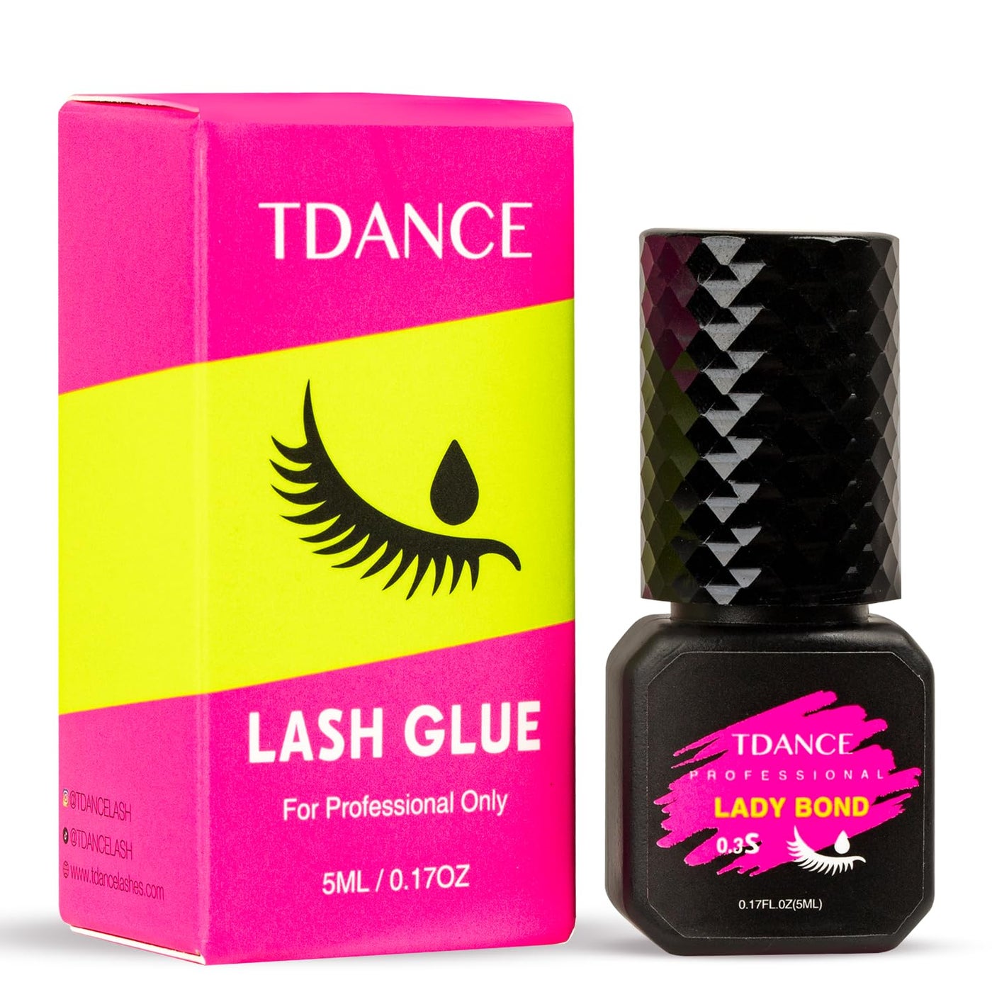 TDANCE Eyelash Extension Glue Lash Extension Adhesive/0.3 Sec Dry/Retention â€“ 7 Weeks/Lash Extension Glue for Professional Lash Artist Use Only (0.17 fl. oz / 5ml)