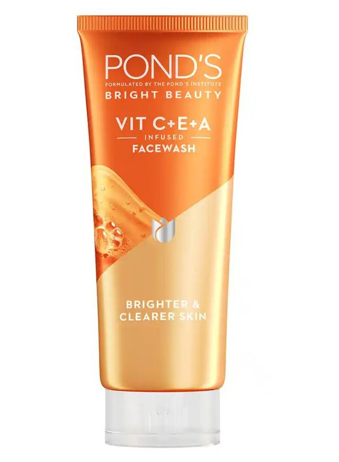 Bright Beauty VIT C+E+A Infused Facewash | Brighter & Clearer Skin | 100g