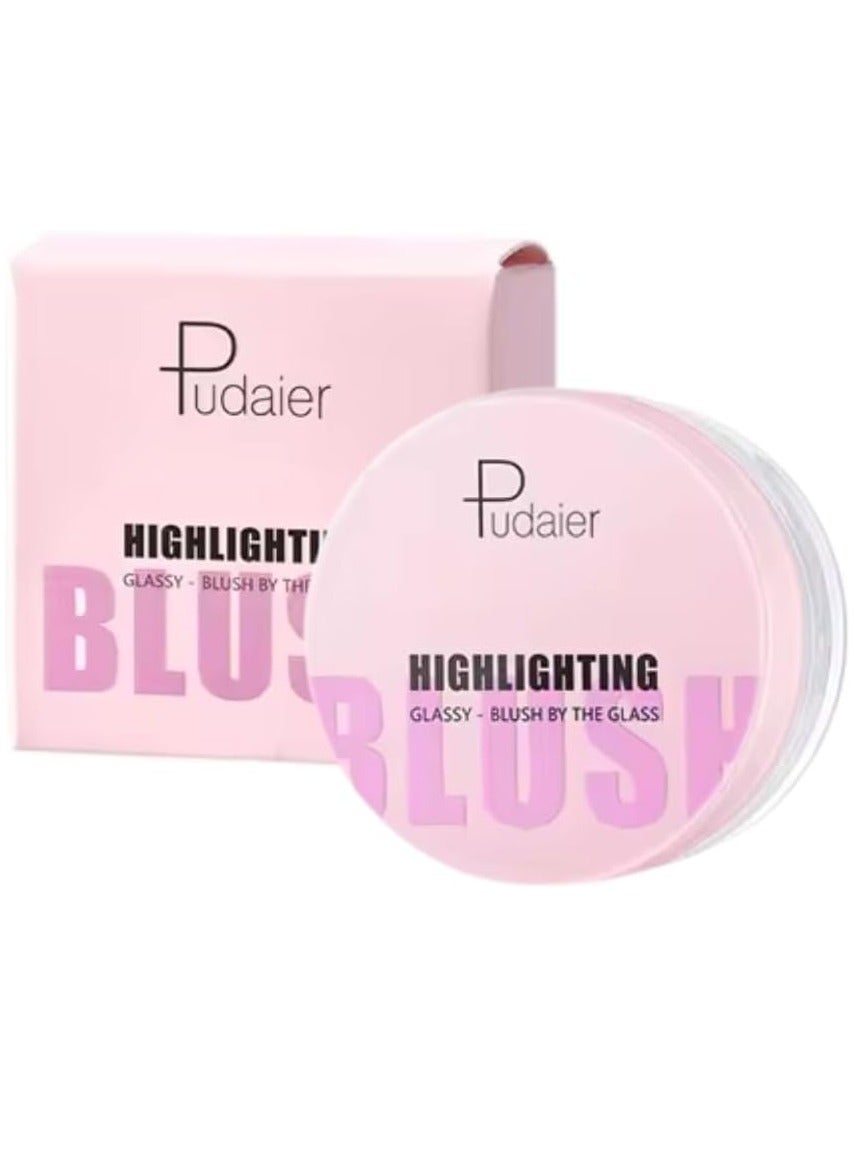 Glitter Highlighting Blush for Cheek Moisturizing Blush and Lips Balm Color Changing Blush Multi use Cream Liquid Waterproof Gel for Cheeks and Lips Glossy Shiny Finish Makeup Blush 02