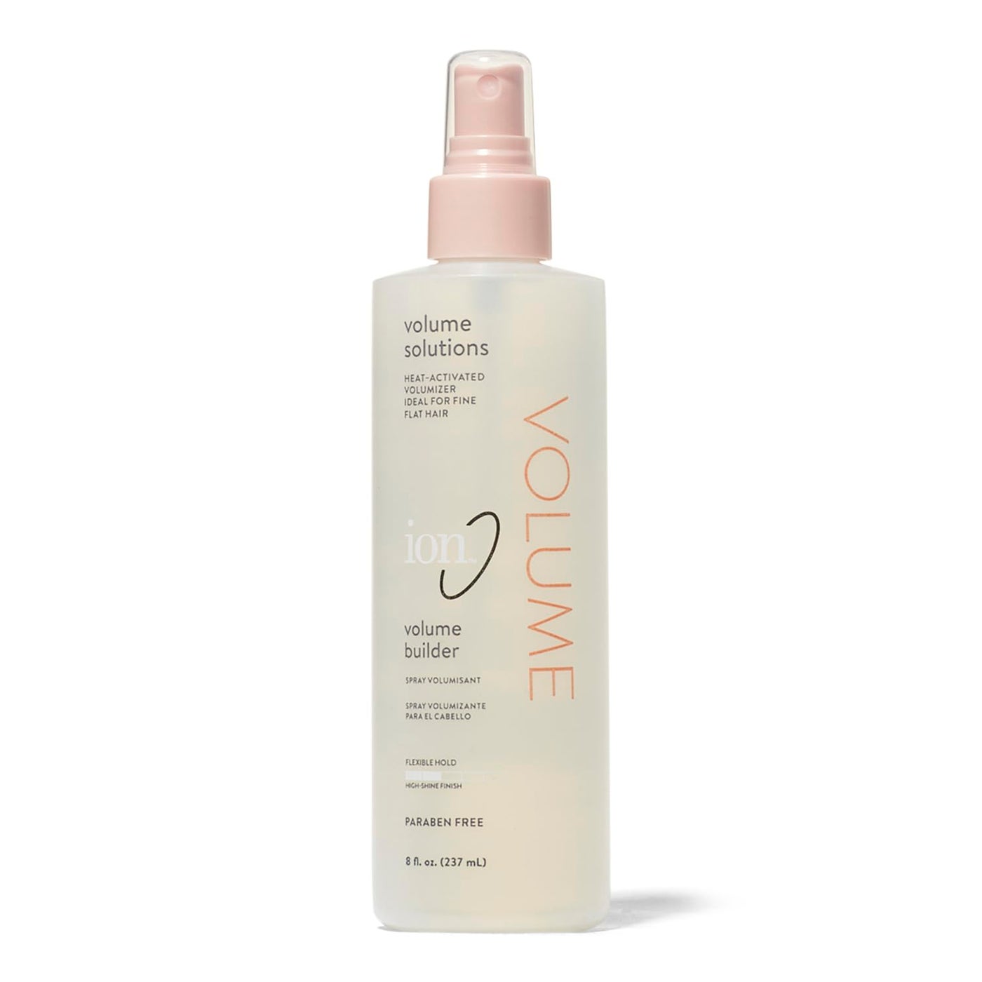ion Volume Builder, Vegan, Light Texture, Touchable Hold, HeatActivated, Damp or Dry Hair