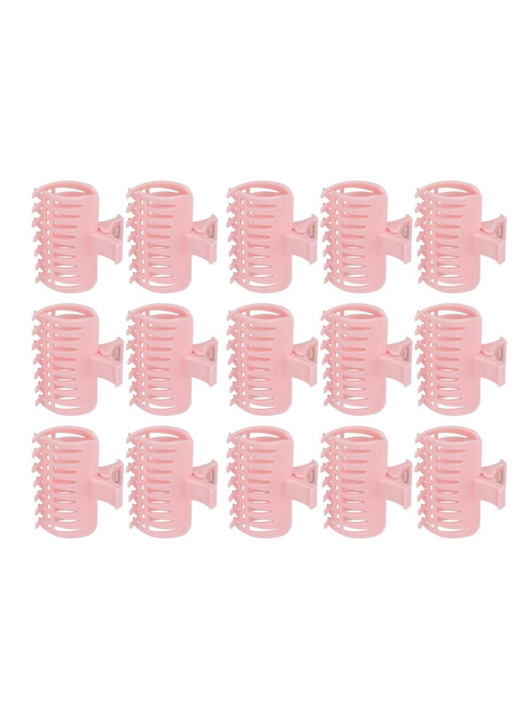 SYOSI 15 Pcs Hot Roller Clips, Hair Curler Claw Clip for Girls Women, Safety & Heat Resistance Heated Roller Clips for Long and Medium Hair, Replacement Roller Clips for Hair Section Styling (Pink)