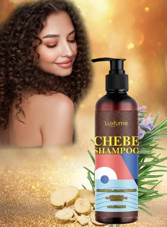 250ml Chebe Shampoo for Hair Growth Chebe Shampoo with Shea Butter Anti Dandruff Shampoo with Chebe Powder Hair Growth Moisturizing and Hair Thickening Chebe Shampoo Deep Conditioning