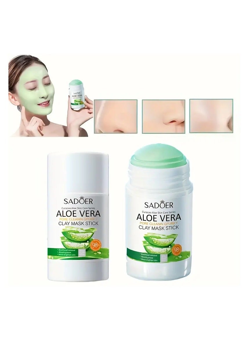 Aloe Vera Facial Mud Mask 1.42FL.OZ - Gentle Cleansing Oil Control  Moisturizing - Suitable For All Skin Types