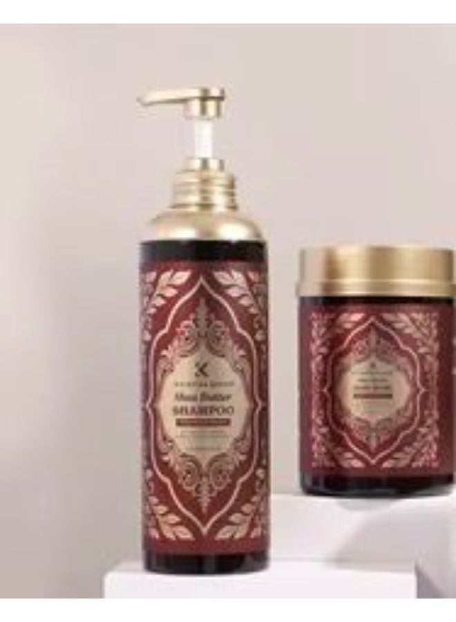 Keratine Queen Shea Butter Shampoo 900ml,Mask 1000ml,Soften Quench Repair Sulfate Free Paraben Free