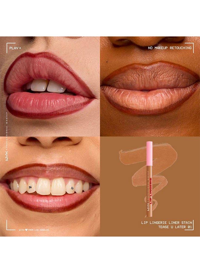 Lip Lingerie Lip Liner Stain, Seamless All Day Stain, Waterproof, Tease U Later - image 3