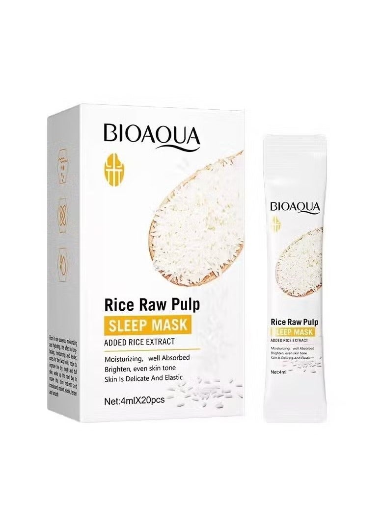20pcs Rice Raw Pulp Sleeping Masks Brightening Firming Moisturizing Face Mask skincare Sleep Facial Masks