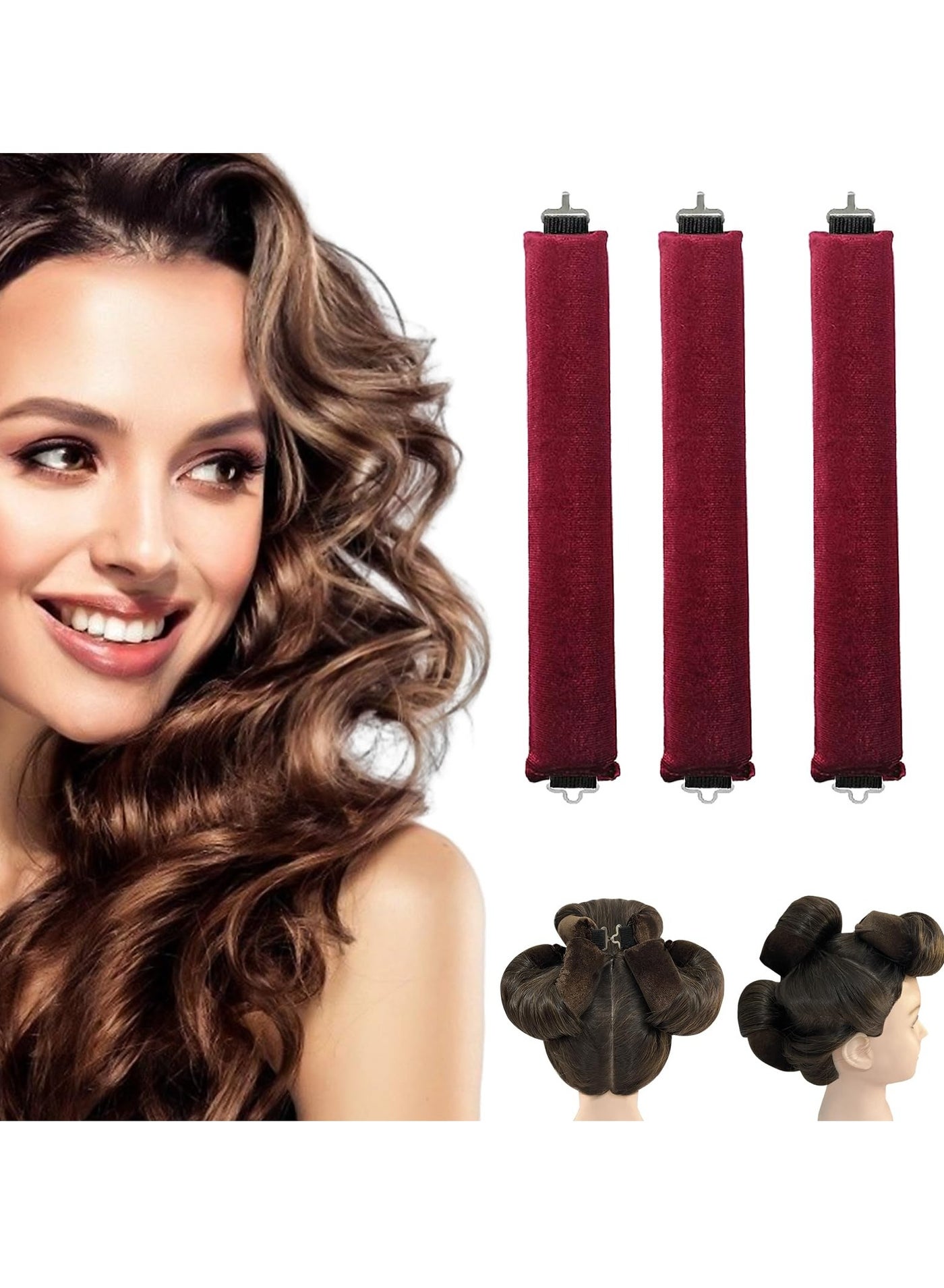 No Heat Curlers for Effortless Overnight Curls, Flexible Rods for All Hair Types, Comfortable Sleep-In Design, Perfect for a Stunning Blowout