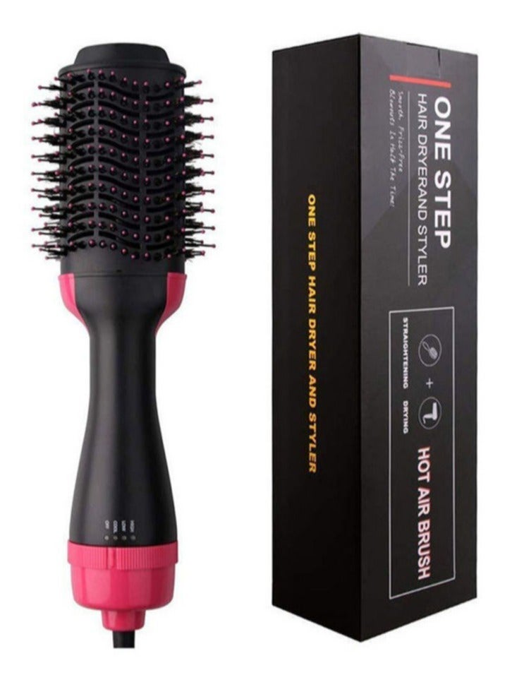 One-Step Hair Dryer Comb, 2-In-1 Multifunctional Negative Ion Straightener Curler Curling Brush Hot Air Comb Auto Rotating Hair Styler Tool for All Hair Types (us plug)