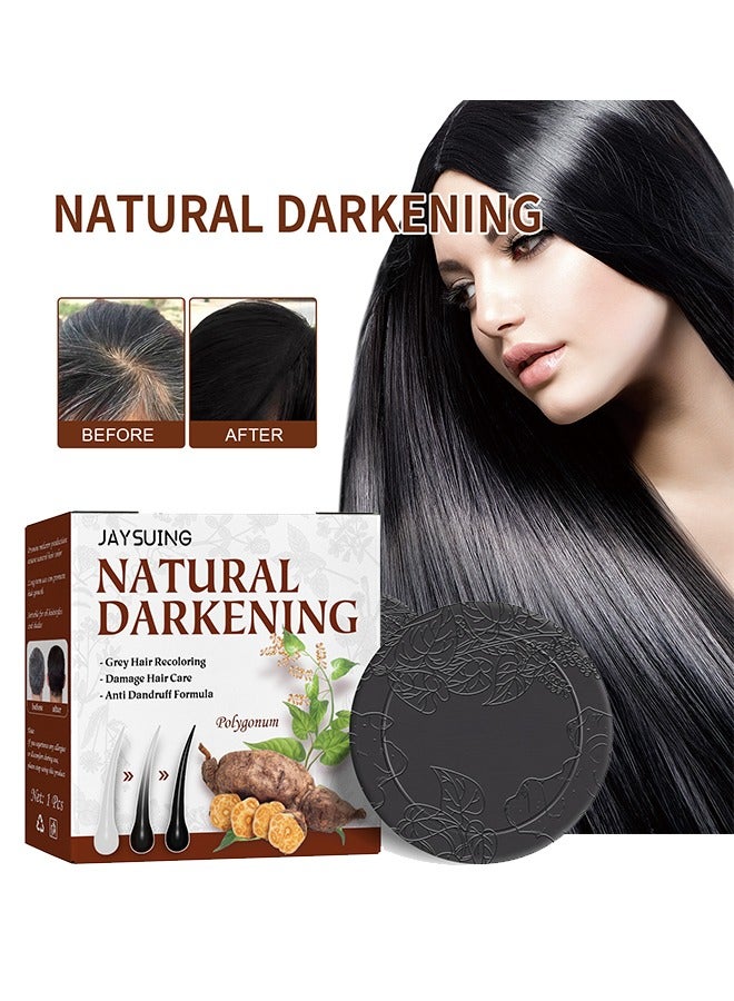 Natural Darking-Hair Care Shampoo Soap100g,Nourishing And Repairing Dark Hair, With The Effect Of Reducing Hair Loss, Removing Dandruff, And Alleviating Cancer Itching, Suitable For All Hair Types