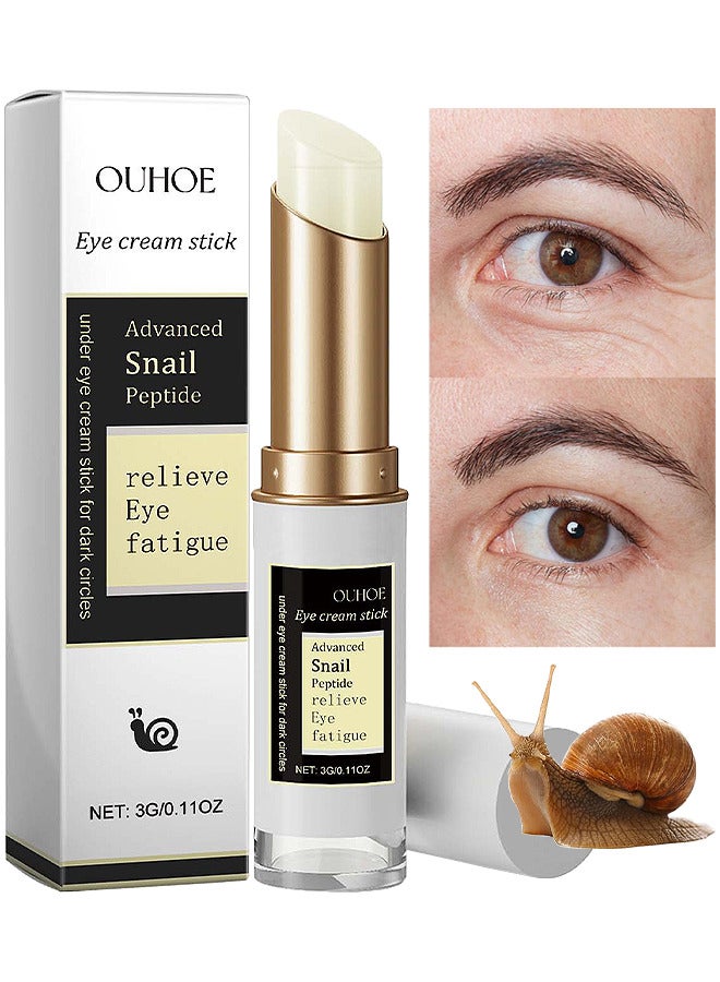 Advanced Snail Petide Eye Cream Stick, Dark Circles Anti Wrinkle Snail Cream Eye Puffiness Treatment, Firms, Moisturizes, And Tightens Puffy Eyes, Relieve Eye Fatigue