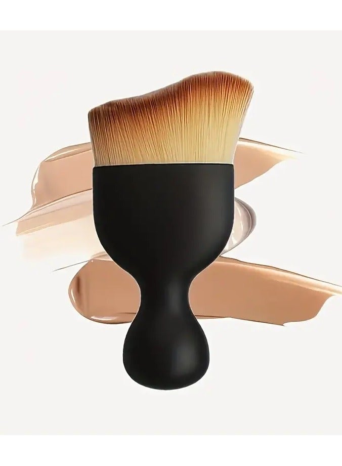 2 PCS Foundation Powder Brush Face Blender Brush Bllush Thick and Dense S Shape Top Multi function Cosmetic Makeup Brush Liquid Cream Mineral Blending Buffing Concealer Brush