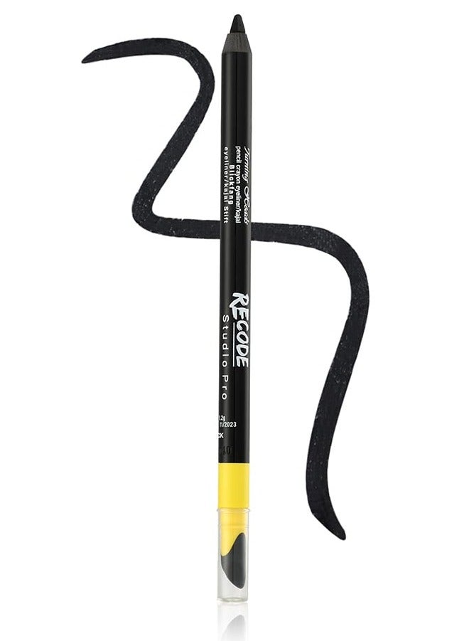 Turning Heads Crayon Gel Matte Eyeliner Kajal Pencil Smudger Long Lasting Waterproof Smudge Proof Black 1.2gm