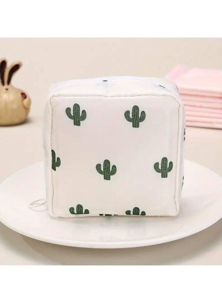 1pc Polyester Cosmetic Bag - Unscented, Non-Waterproof Multi-Function Travel Organizer for Toiletries, Sanitary Products, and Makeup
