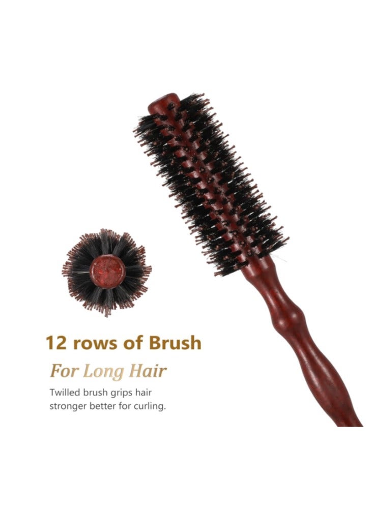 Straight Twill Hair Anti-static Bristle Brush Round Comb Wood Handle Scalp Massage Voluming Comb Hairbrush for Curly Hair