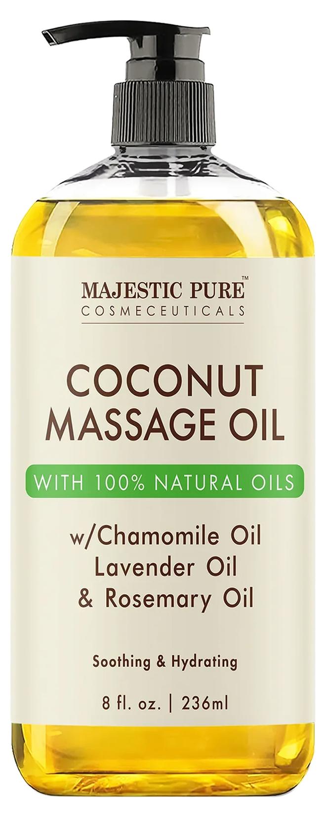 Coconut Massage Oil - 236 ml | Ultra-Glide Formula with Soothing Aroma | Natural Oils for Massage Therapy & Pain Relief | Suitable for All Skin Types - Men & Women