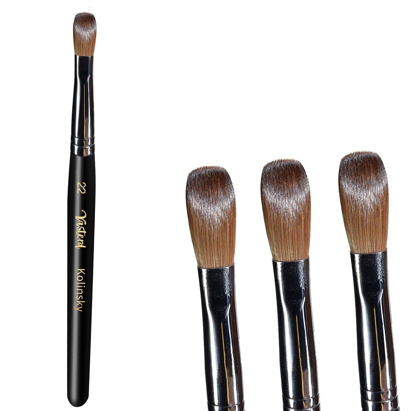 Yasterd Acrylic Nail Brush 100% Kolinsky Acrylic Brushes for Nails Size 8 Oval Crimped Shaped Nail Brushes for Acrylic Application Black Wood Handle Professional Nail Art Powder Brush Manicure Tool