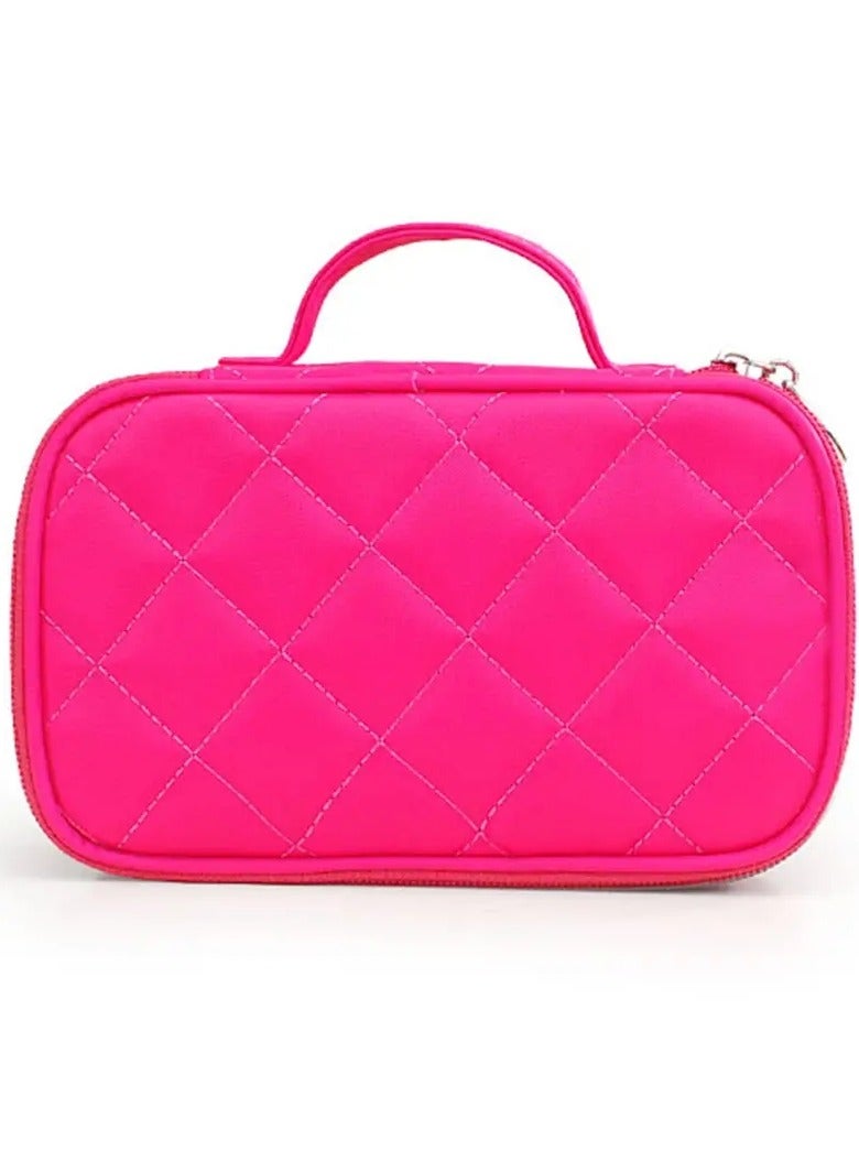 Double Layer Cosmetic Bags Makeup Bag Women Travel Organizer Professional  Storage Brush Necessaries MakeUp Case Beauty Toiletry Bag - Red