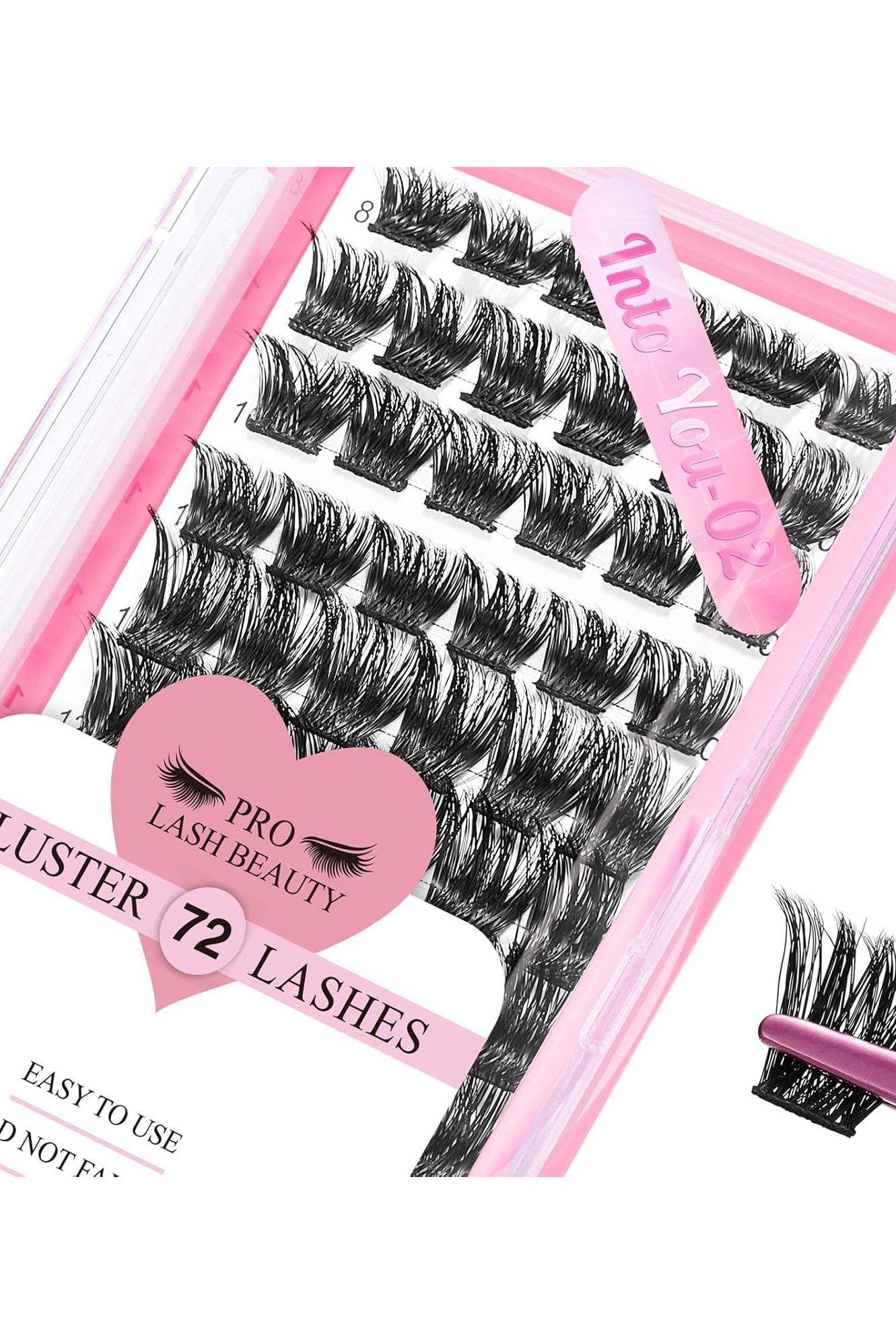 Lash Clusters, 72 Pcs Individual Cluster Lashes DIY Lash Extension 8-16mm Eyelash Clusters Natural Wispy Lashes Super Thin Band Reusable Soft & Comfortable(Natural-D-8-16mix)
