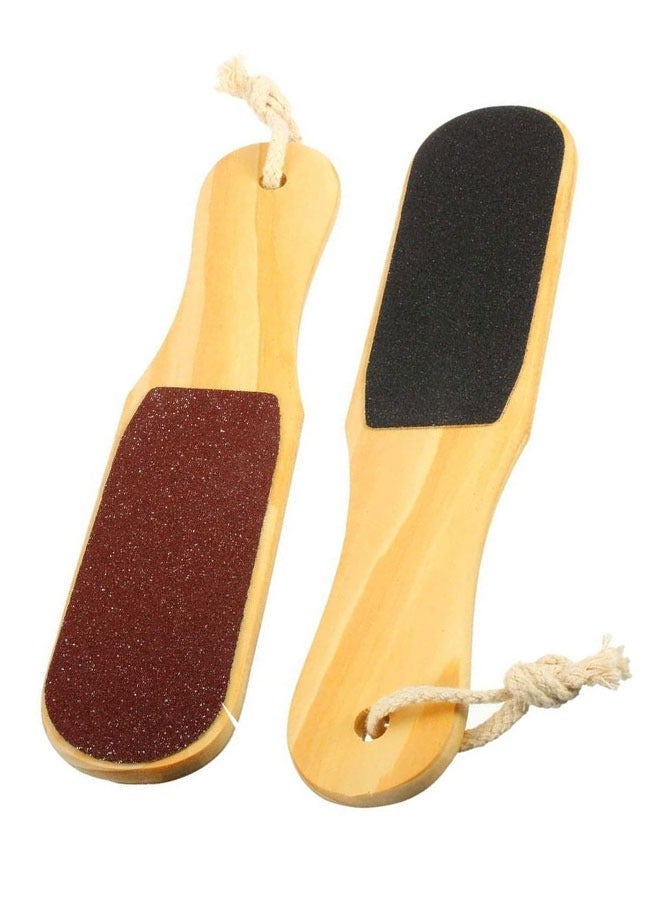 2pcs Wood Foot File Double Sided Callus Remover Pedicure Foot Rasp for Wet and Dry Foot Care Dead Skin Removing