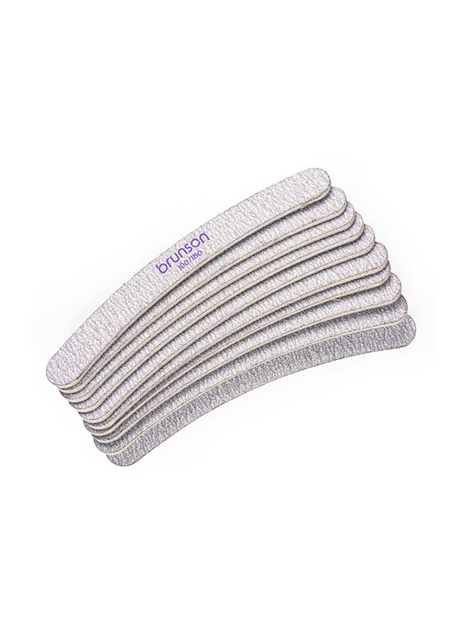 Double Sided  Professional Fingernail Files Kit, Curved Zeebra Nail File, 25 Pieces Per Pack - EB-311Z
