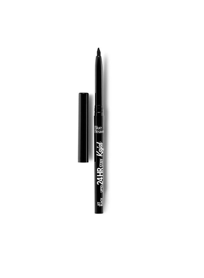 Blue Heaven 24Hr Stay Matte Pencil Kajal Black Waterproof, Deep Black, Long Lasting And Smudge Proof Eye Makeup, 0.30Gm