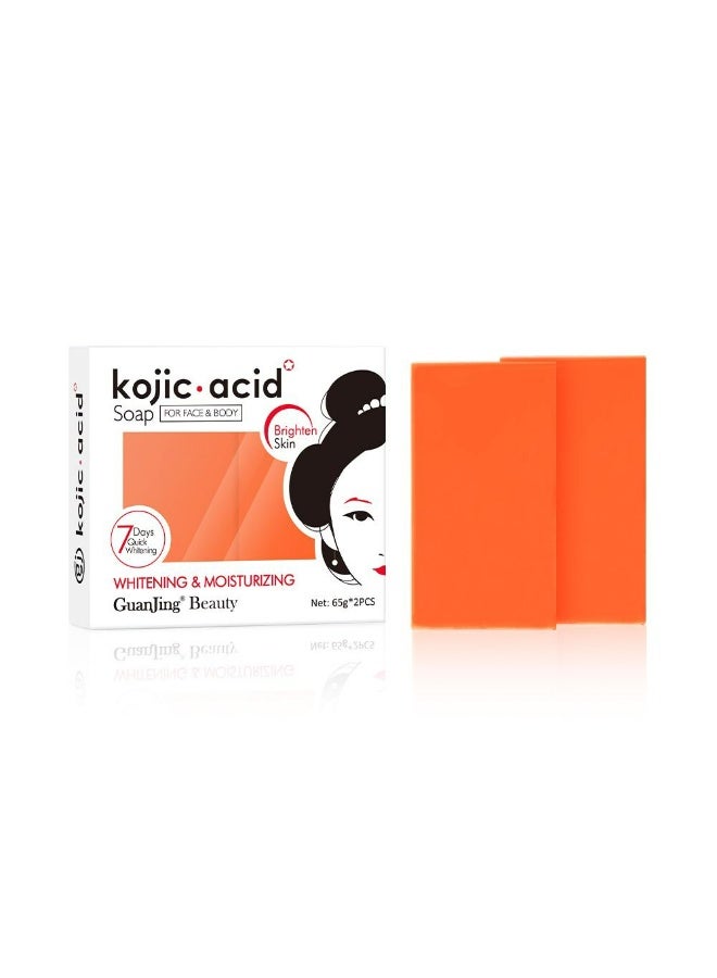 Kojic Acid Soap For Face And Body Whitening And Moisturizing 65g*2 Pcs