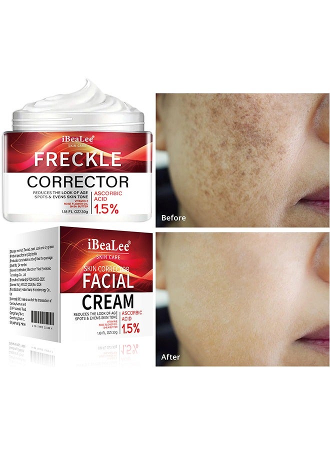 Freckle Corrector Cream with 1.5% Ascorbic Acid| Helps Reduce Dark Spots Anti-aging | Spot Cream | Spot Treatment | Skin Lightening | Repair Firming And Powerful Freckle Cream