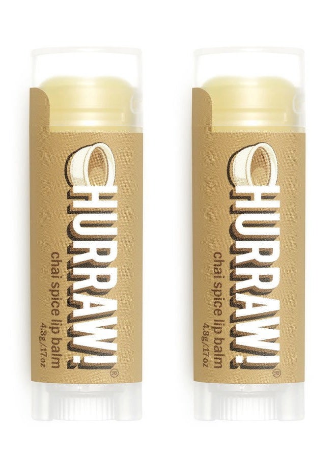 Hurraw! Chai Spice Lip Balm, 2 Pack: Organic, Certified Vegan, Cruelty and Gluten Free. Non-GMO, 100% Natural Ingredients. Bee, Shea, Soy and Palm Free. Made in USA