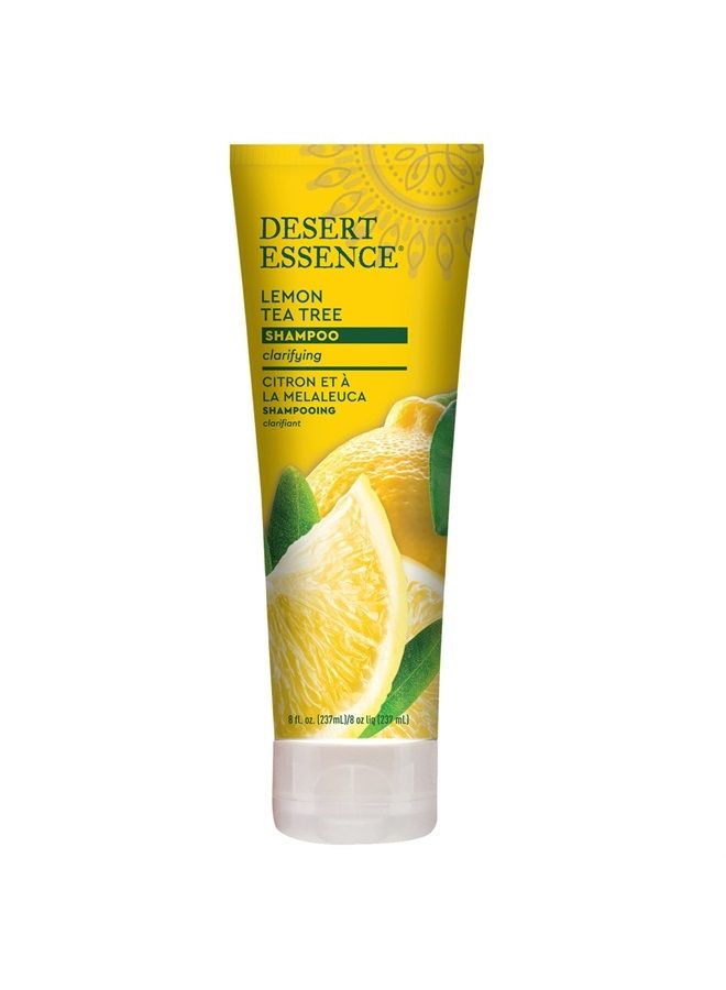 Lemon Tea Tree Shampoo, 8 fl oz - Gluten Free, Vegan, Paraben Free, Organic - Daily Use Clarifying Shampoo with Organic Tea Tree Oil plus Organic Lemon Peel Extract for pH Balance