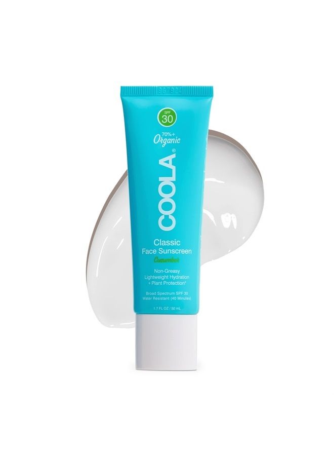 COOLA Organic Face Sunscreen SPF 30 Sunblock Lotion, Dermatologist Tested Skin Care for Daily Protection, Vegan and Gluten Free, Cucumber, 1.7 Fl Oz
