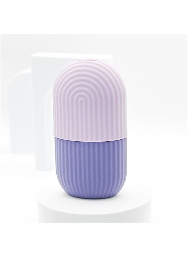 Ice Roller for Face – Silicone Face Roller Skin Care – Ice Globes Facial Roller for All Skin Types – Contour and Sculpt Massage Tool Ideal for Puffy Eyes, Natural Glow (Purple)