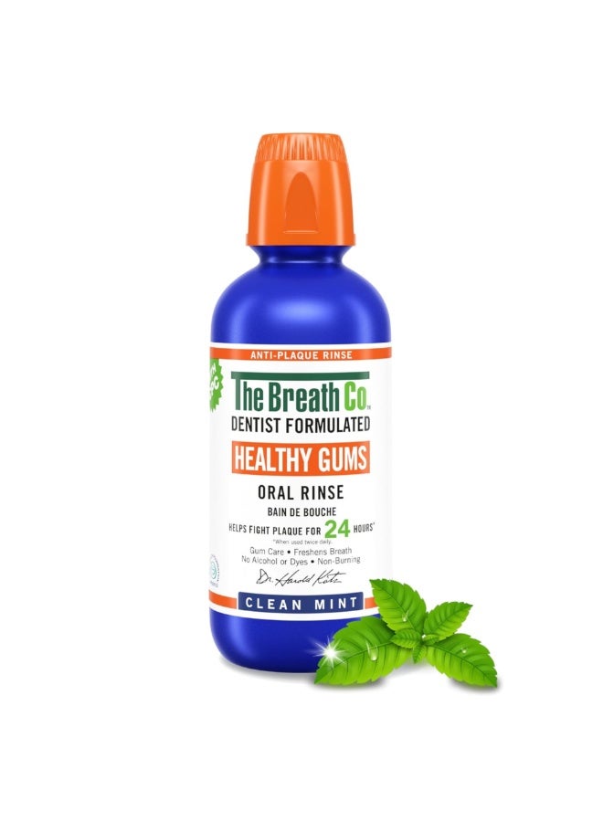 Breath Healthy Gums Mouthwash, Alcohol-Free Oral Rinse for Plaque Control, Gum Care & Fresh Breath - Clean Mint