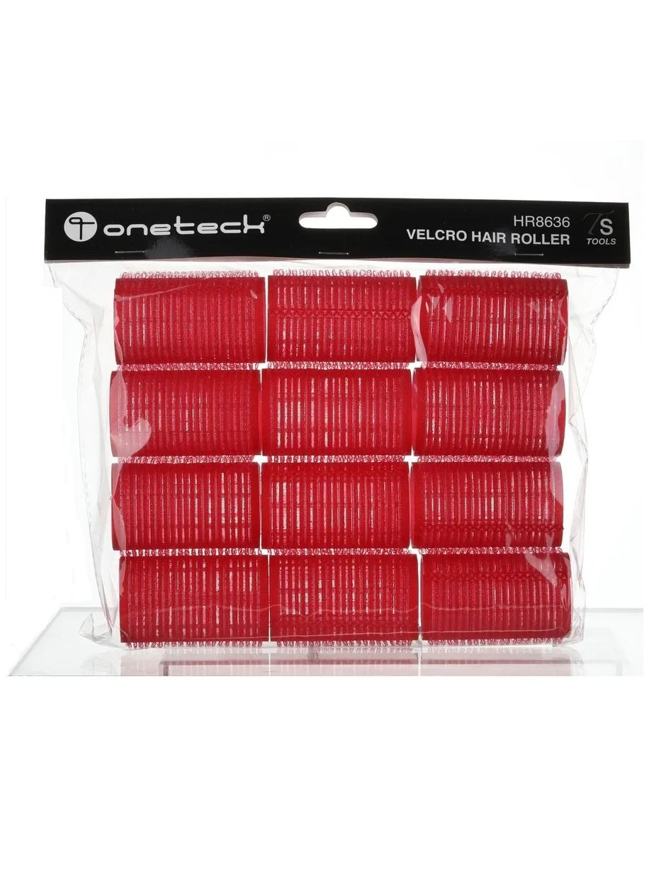 Velcro Hair Rollers 62x36mm Red  12Pcs