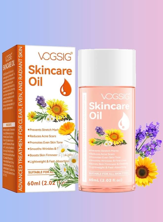 60ml Skincare Oil Skin Care Serum for Stretch Marks Acne and Scars Moisturizing Stretch Mark Oil Boosts Skin Firmness and Elasticity Smooths Wrinkles and Fine Lines Moisturize Face Serum and Body Oil