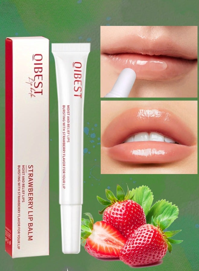 Strawberry Lip Balm Lip Glow Plumping Oil Lip Glow Balm for Tinted Lip Balm Strawberry Relief Lips Smooth Refreshing Moisturizing and Glossy Lip Plumper Gloss Hydrating Lip Balm 10g