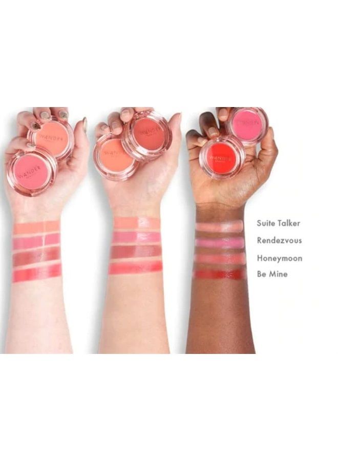 Double Date Lip and Cheek - Honeymoon/Swipe - 4-in-1 Cream Blush & Lip Tint - Blush, Lip Moisturizer, Lip Balm, & Eye Gloss - Multitasking Eye, Cheek, and Lip Makeup With Green Tea