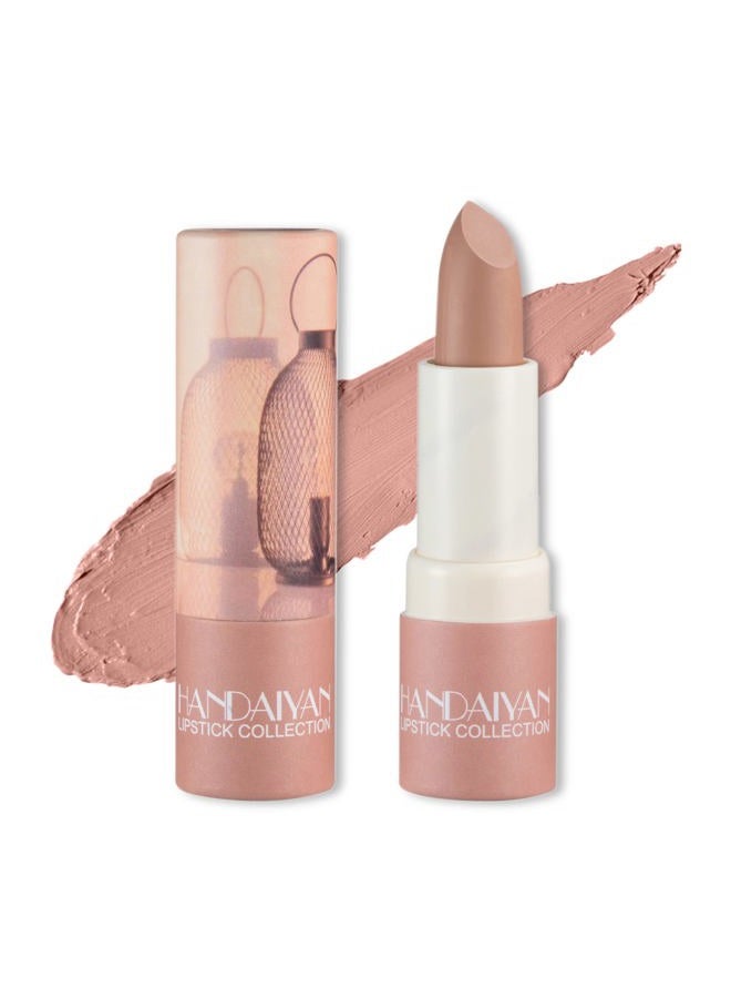 Matte Nude Lipstick Silky Velvet Lip Gloss Nude Lip Stain Paper Tube Lipsticks Non-Stick Cup, Waterproof Long Lasting Matte Lipstick for Women Daily Professional Lip Makeup-02 Nude