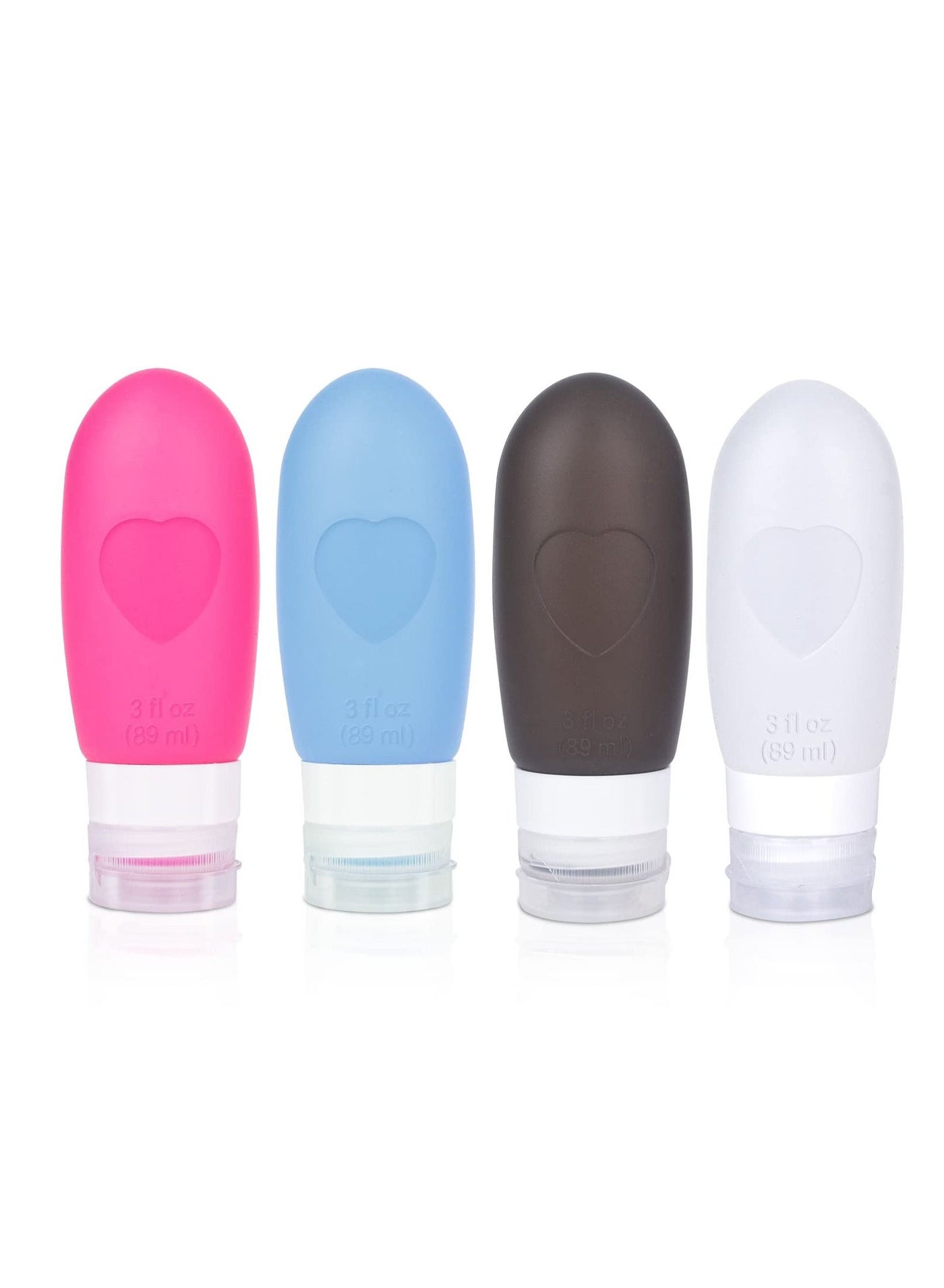 Travel Bottles Silicone Travel Size Liquid Containers Empty Squeeze Tubes Refillable Traveling Accessories for Shampoo Cosmetic Conditioner Lotions Creams Soap 3 OZ