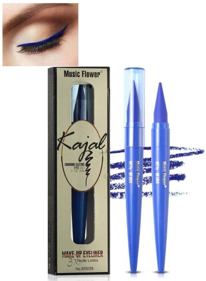 Kajal Eyeliner Pen Charming Eyes Makeup Eyeliner Pencil Waterproof Long Lasting Smudge Proof Eye Liner Pen Smooth Texture Long Wearing Eyeliner Pencil Blue