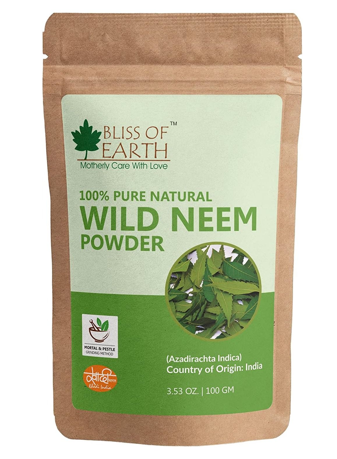 100% Pure Wild Neem Leaves Powder 100GM Great For Face Hair Skin & Body