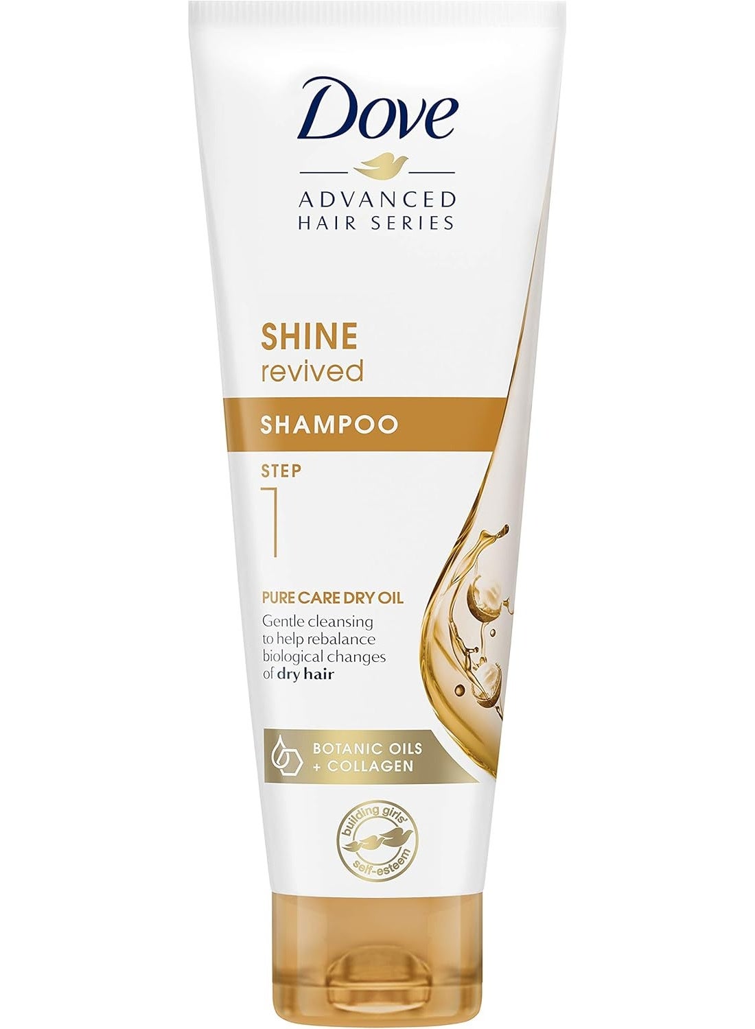 Dove Advanced Hair Series Shampoo, Pure Care Dry Oil, 250 ml