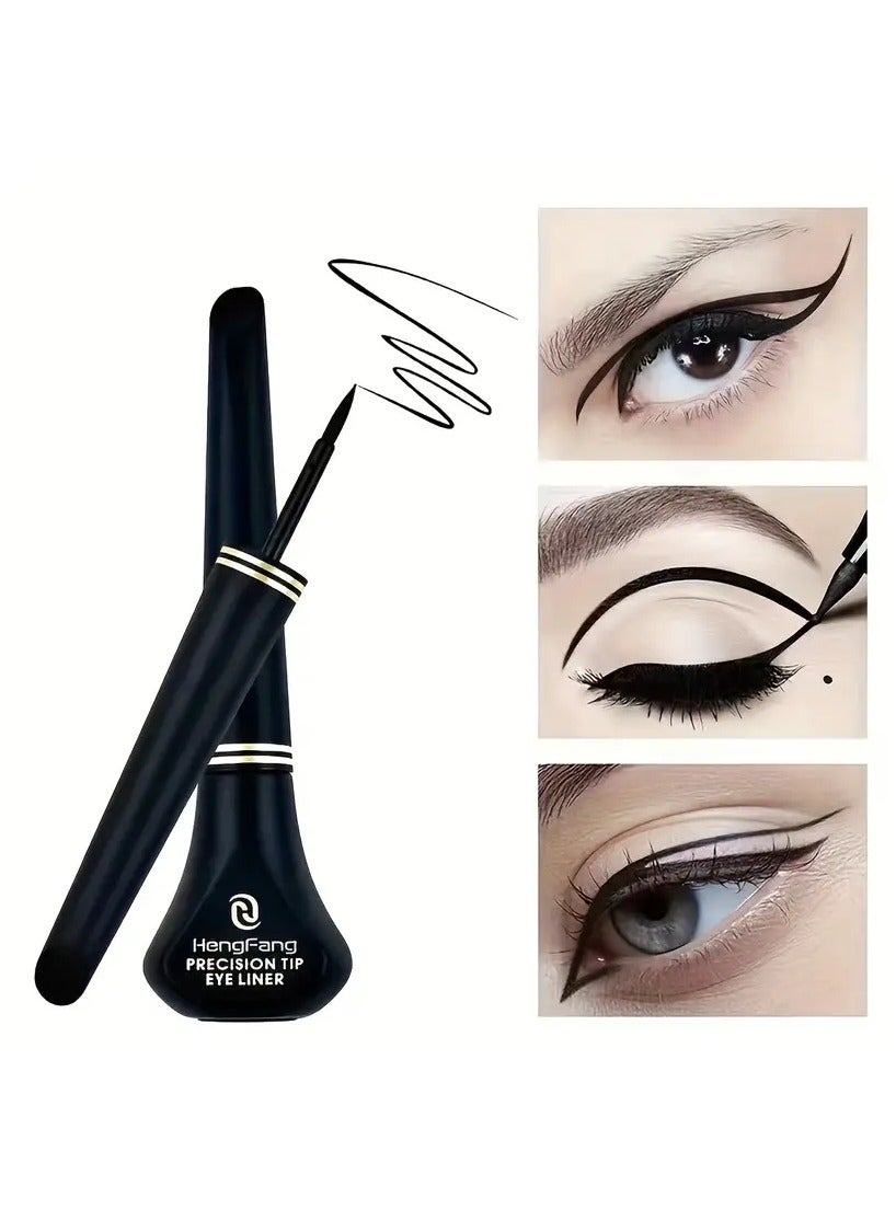 Plum Eyeliner Pen Flexible Felt Tip Liner Matte Finish Waterproof Smudge-Proof Long Lasting Instant Dry Easy To Use Eye Makeup 01 Black