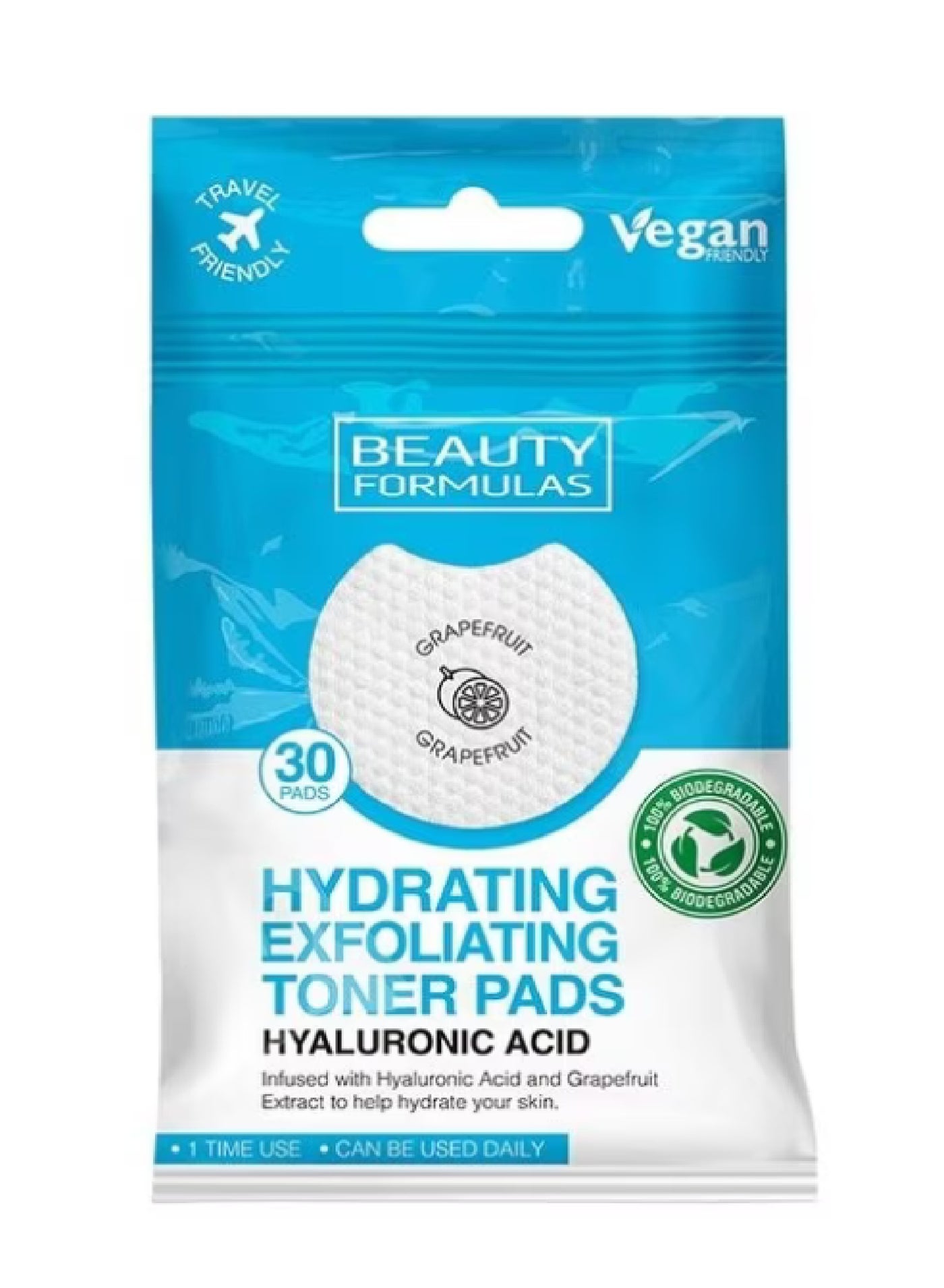 BEAUTY FORMULAS HYDRATING EXFOLIATING TONER PADS 30'S
