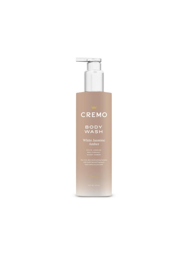 Cremo White Jasmine Amber Skin Moisturizing Body Wash for Women, Notes of White Jasmine, Red Currant, and Sweet Amber, 16 Fl Oz