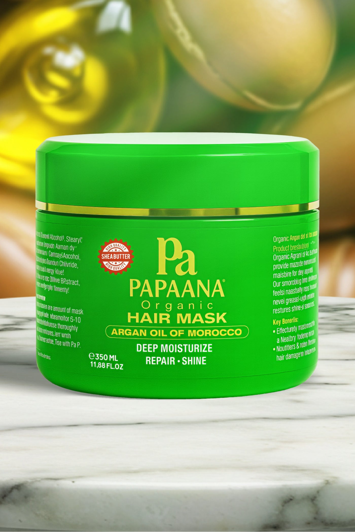 Argan Oil of Morocco Hair Mask with Shea Butter – 350ml, Deep Conditioning for Soft, Hydrated & Revitalized Hair with Shea Butter