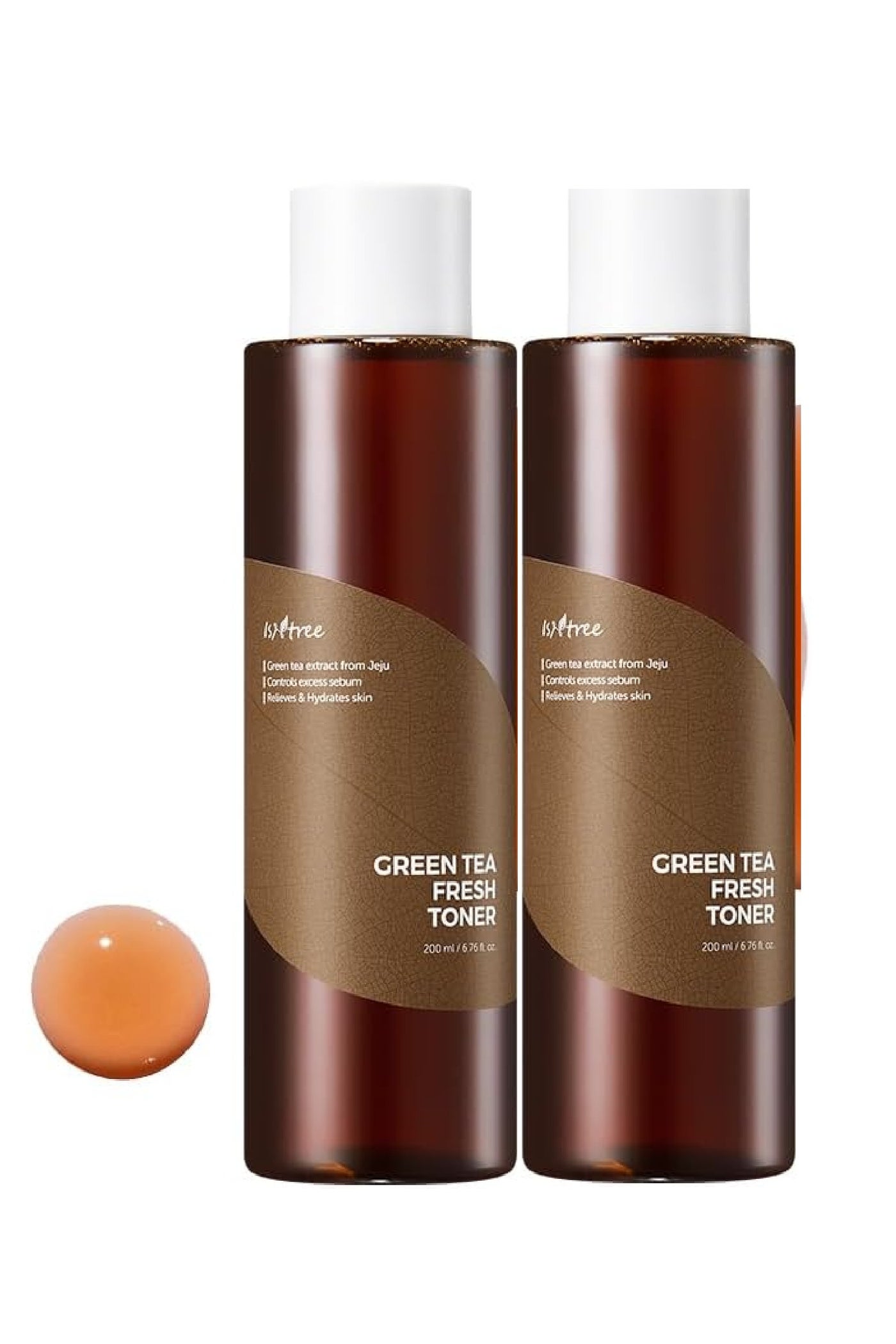 Green Tea Refreshing Facial Toner 200ml with Hyaluronic Acid, Deep Hydration, Oil Control, 2 Pack